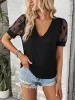 Bow Pattern V-Neck Short Sleeve T-Shirt sold by Charming Charlie