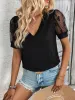 Bow Pattern V-Neck Short Sleeve T-Shirt sold by Charming Charlie