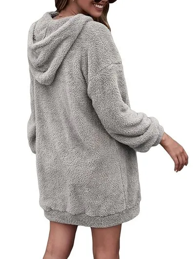 Half Zip Dropped Shoulder Oversized Hoodie sold by Charming Charlie product image thumbnail 5