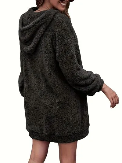 Half Zip Dropped Shoulder Oversized Hoodie sold by Charming Charlie product image thumbnail 2