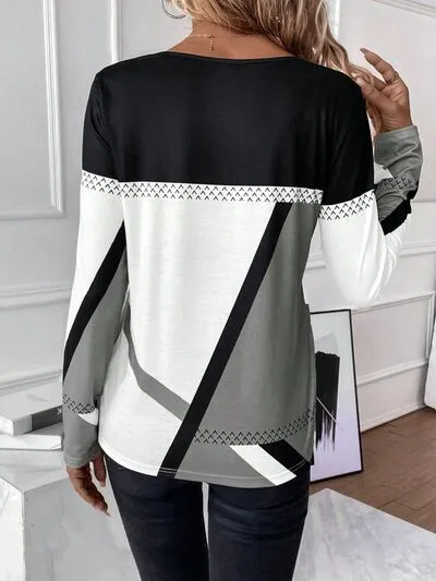 Contrast Round Neck Long Sleeve T-Shirt sold by Charming Charlie product image thumbnail 2