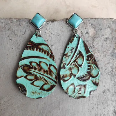 Artificial Turquoise Teardrop Earrings sold by Charming Charlie