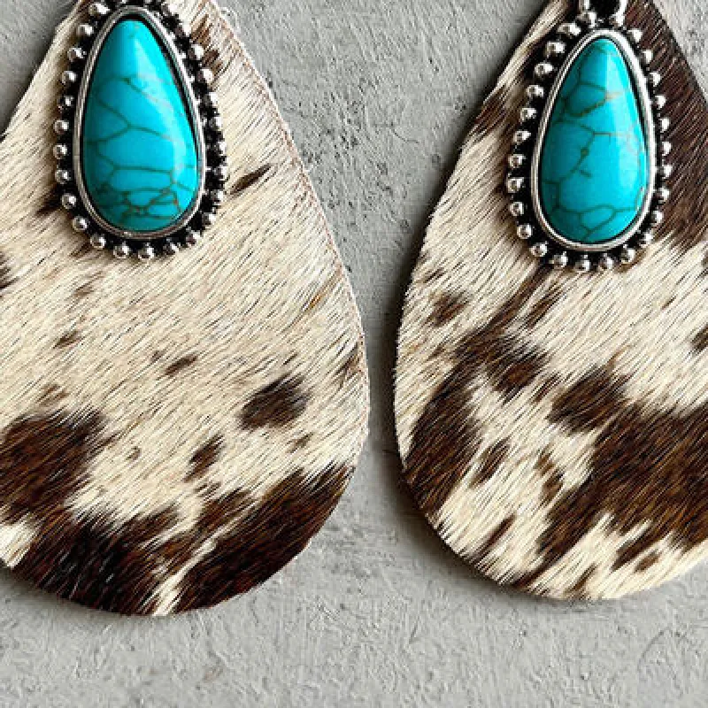Artificial Turquoise Teardrop Earrings sold by Charming Charlie