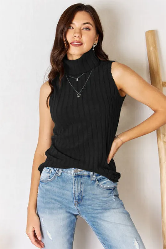 Basic Bae Full Size Ribbed Turtleneck Tank sold by Charming Charlie
