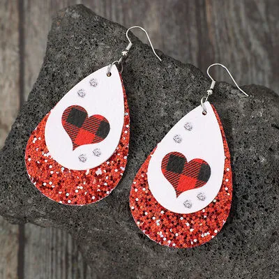 Heart Sequin Leather Teardrop Earrings sold by Charming Charlie product image thumbnail 3