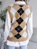 Plaid V-Neck Sweater Vest sold by Charming Charlie