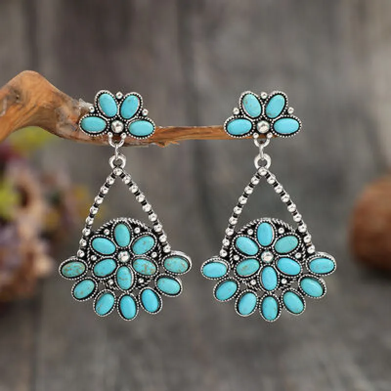 Artificial Turquoise Teardrop Earrings sold by Charming Charlie