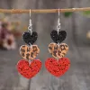 Heart Leather Drop Earrings sold by Charming Charlie