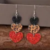 Heart Leather Drop Earrings sold by Charming Charlie