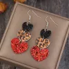 Heart Leather Drop Earrings sold by Charming Charlie