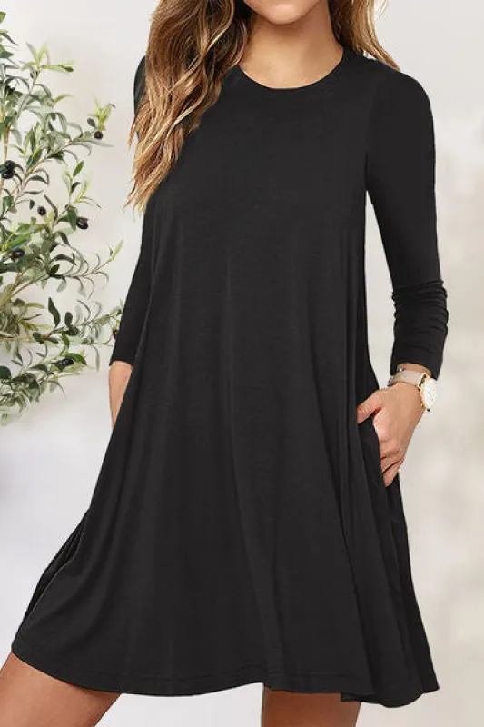 Round Neck Long Sleeve Mini Dress sold by Charming Charlie