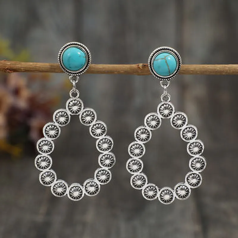 Artificial Turquoise Teardrop Earrings sold by Charming Charlie