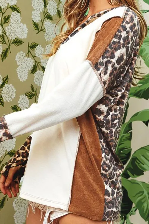 Leopard V-Neck Dropped Shoulder Blouse sold by Charming Charlie product image thumbnail 4