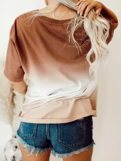 Gradient Round Neck Short Sleeve T-Shirt sold by Charming Charlie product image thumbnail 2