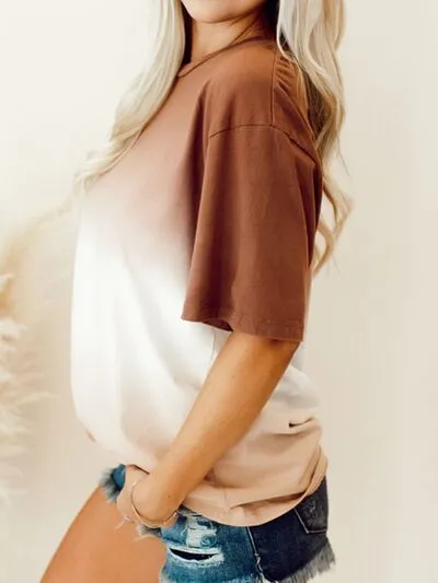 Gradient Round Neck Short Sleeve T-Shirt sold by Charming Charlie product image thumbnail 3