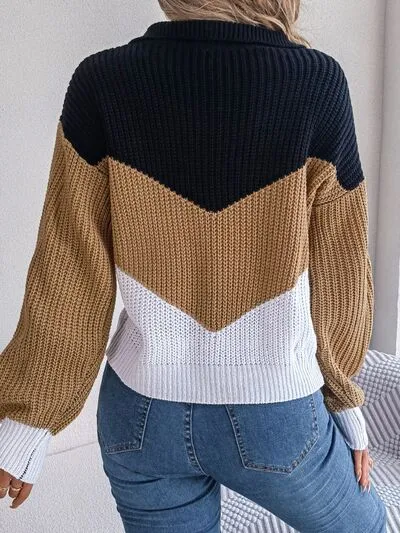 Color Block Dropped Shoulder Sweater sold by Charming Charlie product image thumbnail 3