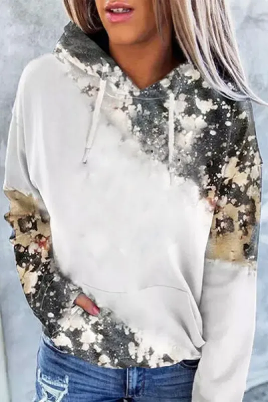 Printed Drawstring Kangaroo Pocket Hoodie sold by Charming Charlie