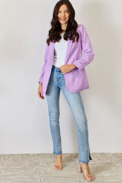 Zenana Open Front Long Sleeve Blazer sold by Charming Charlie product image thumbnail 4