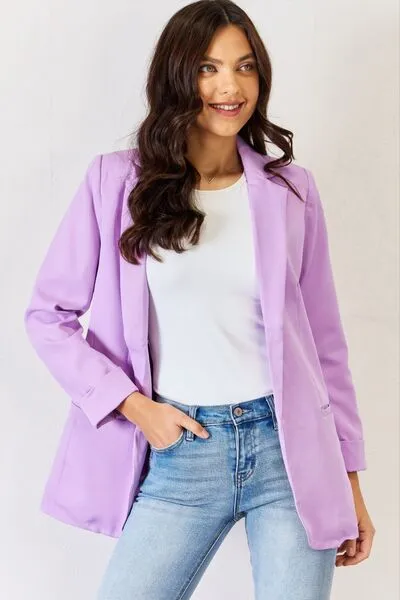 Zenana Open Front Long Sleeve Blazer sold by Charming Charlie