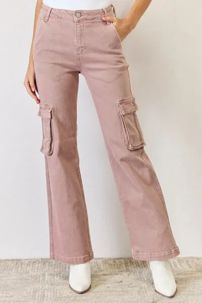RISEN Full Size High Rise Cargo Wide Leg Jeans sold by Charming Charlie
