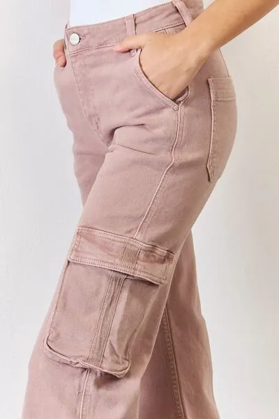 RISEN Full Size High Rise Cargo Wide Leg Jeans sold by Charming Charlie product image thumbnail 5