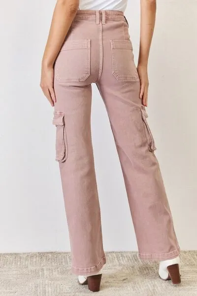 RISEN Full Size High Rise Cargo Wide Leg Jeans sold by Charming Charlie product image thumbnail 2