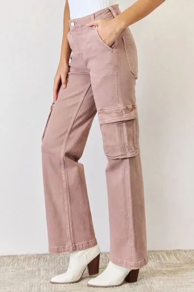 RISEN Full Size High Rise Cargo Wide Leg Jeans sold by Charming Charlie product image thumbnail 3