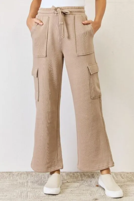 RISEN High Waist Cargo Wide Leg Pants sold by Charming Charlie