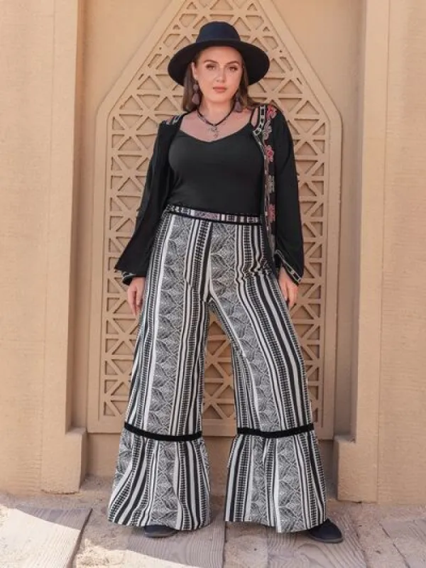 Plus Size Printed Wide Leg Pants sold by Charming Charlie