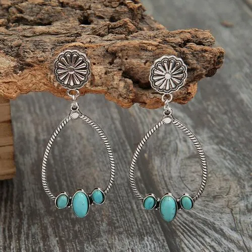 Artificial Turquoise Teardrop Earrings sold by Charming Charlie