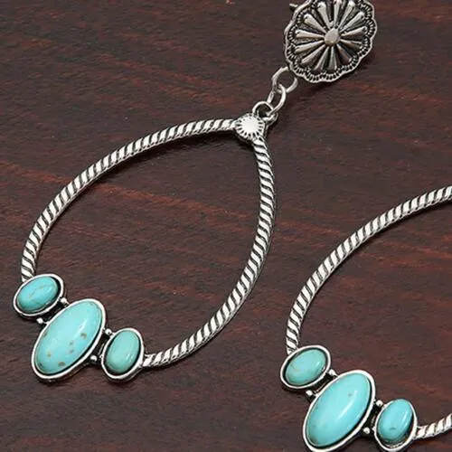 Artificial Turquoise Teardrop Earrings sold by Charming Charlie product image thumbnail 2