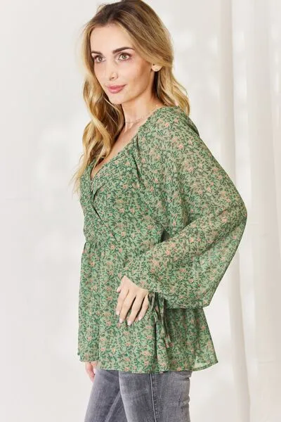 HEYSON Full Size Floral Surplice Peplum Blouse sold by Charming Charlie product image thumbnail 3