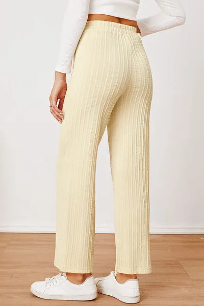 Textured Elastic Waist Straight Pants sold by Charming Charlie product image thumbnail 2