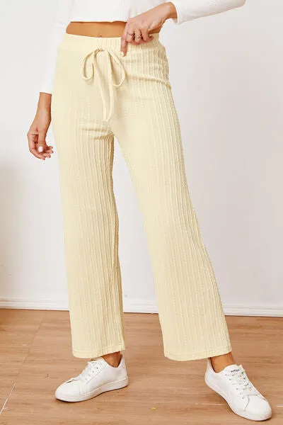 Textured Elastic Waist Straight Pants sold by Charming Charlie product image thumbnail 3