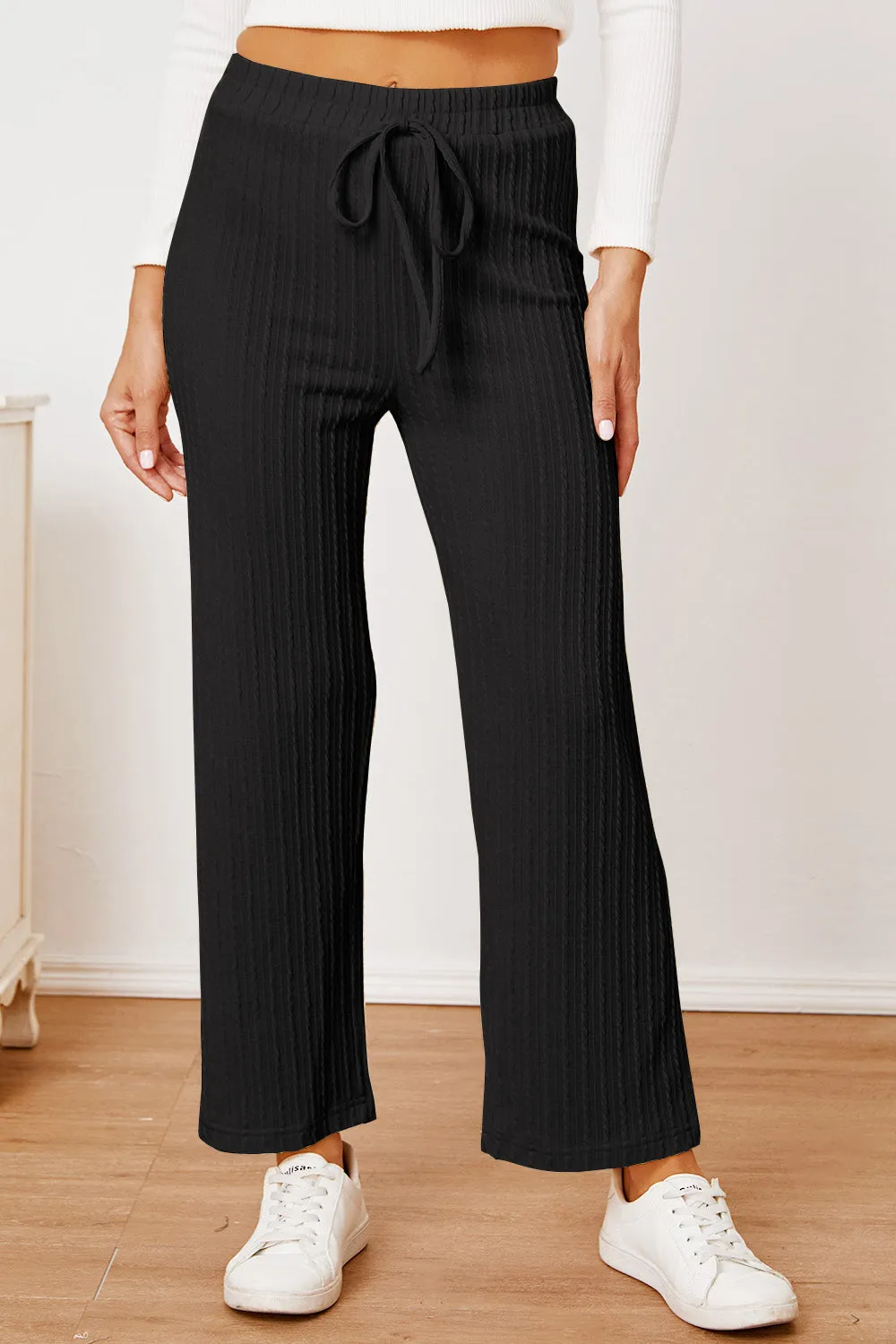Textured Elastic Waist Straight Pants sold by Charming Charlie product image thumbnail 5