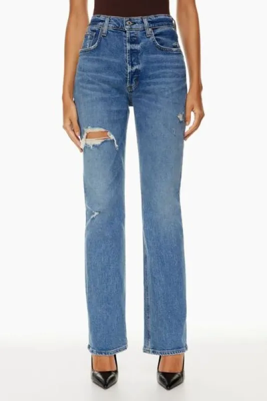 Distressed Straight Jeans with Pockets sold by Charming Charlie