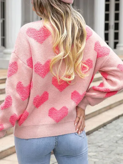 Heart Round Neck Dropped Shoulder Sweater sold by Charming Charlie product image thumbnail 2