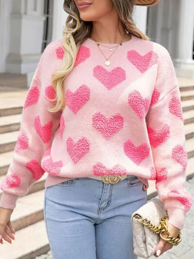 Heart Round Neck Dropped Shoulder Sweater sold by Charming Charlie product image thumbnail 3