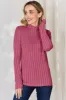 Basic Bae Full Size Ribbed Mock Neck Long Sleeve T-Shirt sold by Charming Charlie