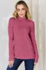 Basic Bae Full Size Ribbed Mock Neck Long Sleeve T-Shirt sold by Charming Charlie