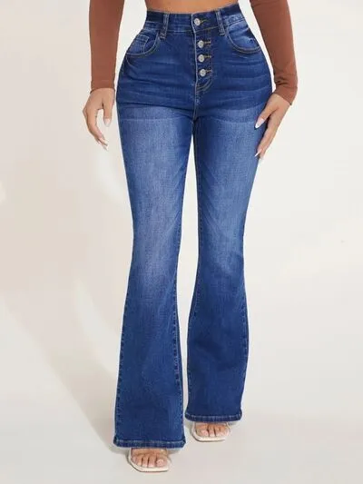 Button Fly Bootcut Jeans with Pockets sold by Charming Charlie
