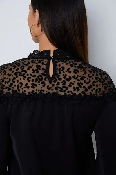 Leopard Frill Flounce Sleeve Blouse sold by Charming Charlie product image thumbnail 5