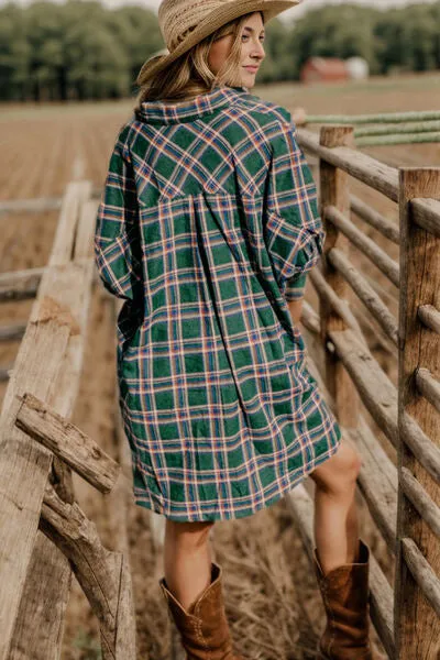 Plaid Button Up Collared Neck Shirt Dress sold by Charming Charlie product image thumbnail 3