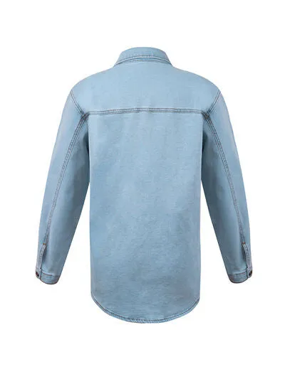 Button Up Pocketed Denim Jacket sold by Charming Charlie product image thumbnail 5