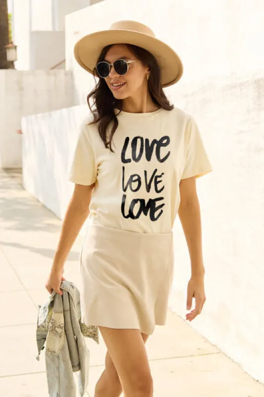 Simply Love Full Size LOVE Short Sleeve T-Shirt sold by Charming Charlie