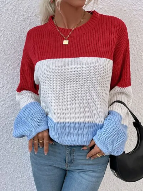 Color Block Round Neck Sweater sold by Charming Charlie