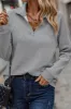 Plus Size Quarter Zip Long Sleeve T-Shirt sold by Charming Charlie