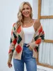 Plaid Contrast Button Up Cardigan sold by Charming Charlie