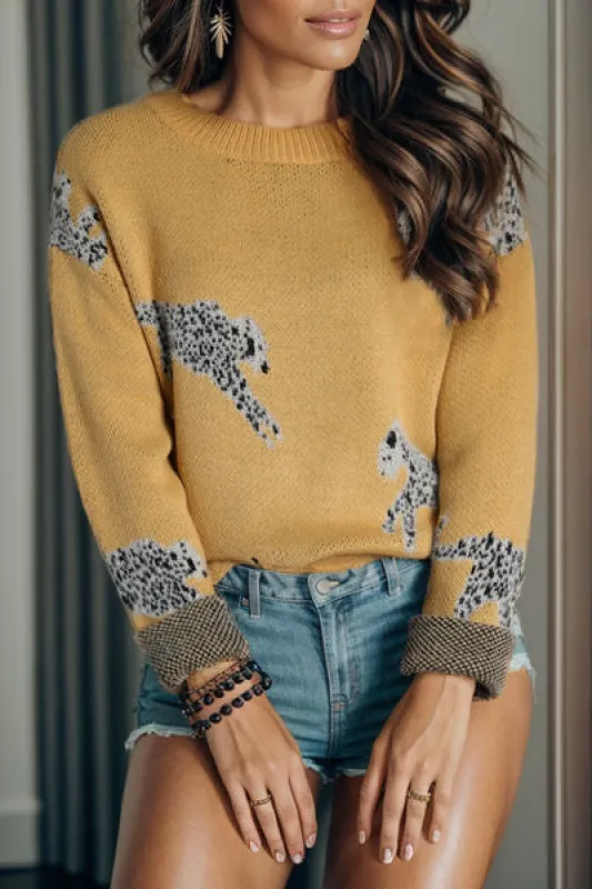 Animal Element Round Neck Dropped Shoulder Sweater sold by Charming Charlie