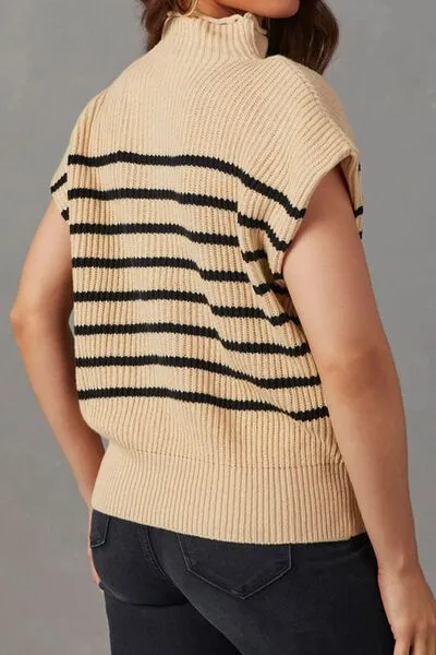 Striped Mock Neck Sweater Vest sold by Charming Charlie product image thumbnail 2